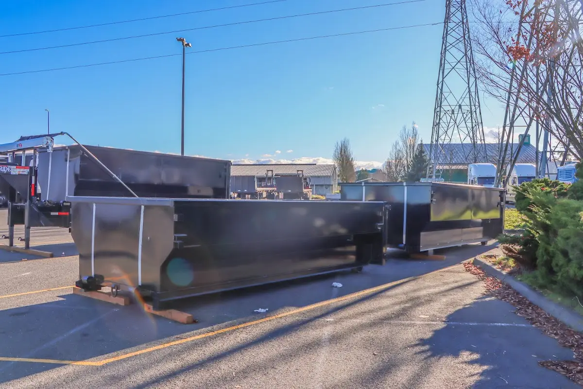 Roll-off dumpster ready for waste disposal at job site for Construction Dumpster Rental in Elyria